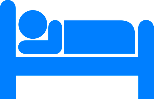 Blue Silhouette Person Sleepingin Bed PNG with transparent background