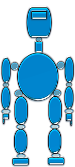 Blue Silhouette Robot PNG with transparent background