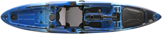 Blue Sit On Top Kayak Top View PNG with transparent background