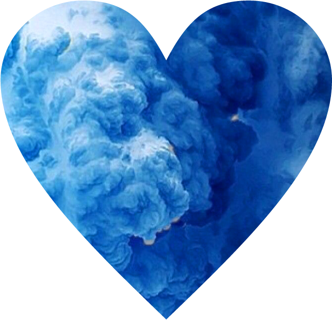 Blue Smoke Heart Shape PNG with transparent background