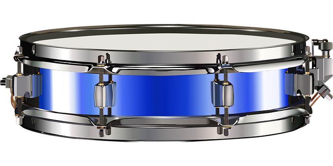 Blue Snare Drum Isolated PNG with transparent background