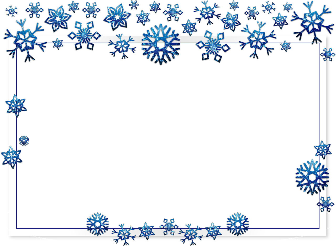 Blue Snowflake Christmas Frame