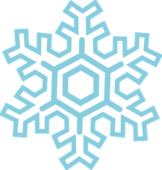 Blue Snowflake Graphic PNG with transparent background