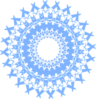 Blue_ Snowflake_ Mandala_ Art PNG with transparent background