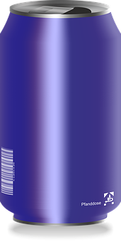 Blue Soda Can Illustration PNG image with a transparent background, free high-resolution download