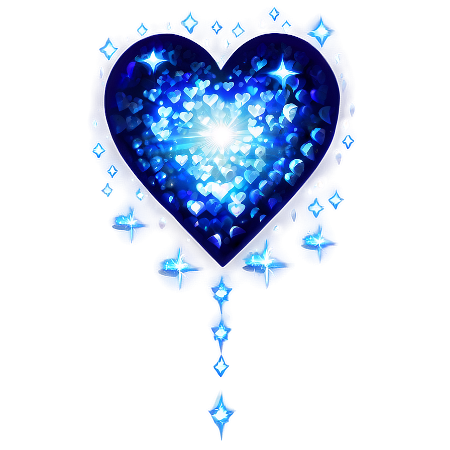 Blue Sparkle Heart Png 06262024