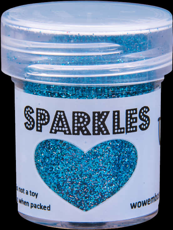 Blue Sparkles Glitter Jar PNG with transparent background