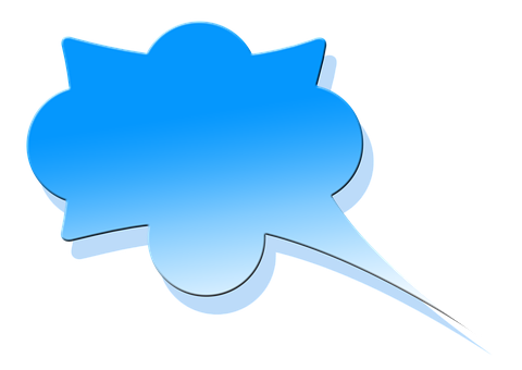 Blue Speech Bubble Graphic PNG with transparent background