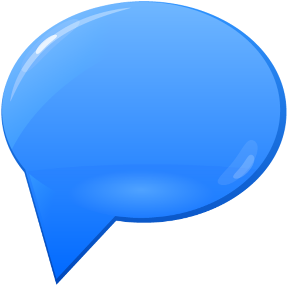 Blue Speech Bubble Icon 576x572 PNG image with a transparent background, free high-resolution download
