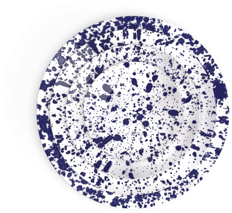 Blue Splatter Dinner Plates Set PNG image with a transparent background, free high-resolution download