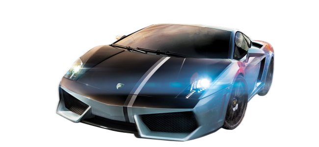 Blue Sports Car Isolated PNG with transparent background