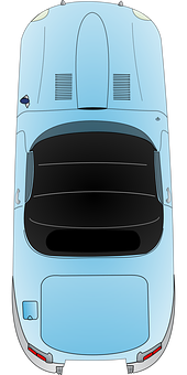 Blue Sports Car Top View