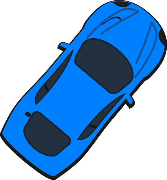 Blue Sports Car Top View