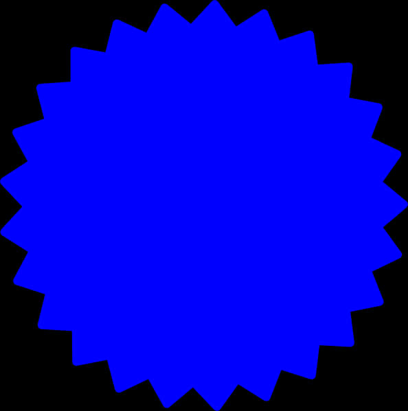 Blue Starburst Shape PNG image with a transparent background, free high-resolution download