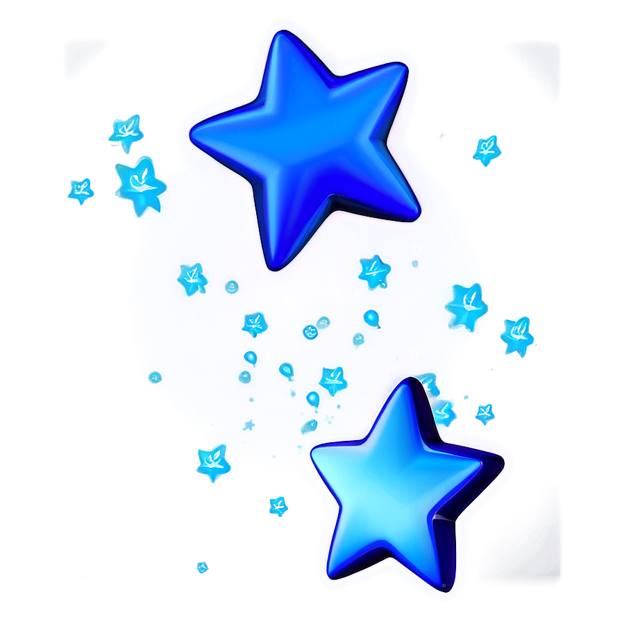 Blue Stars Confetti Png 18