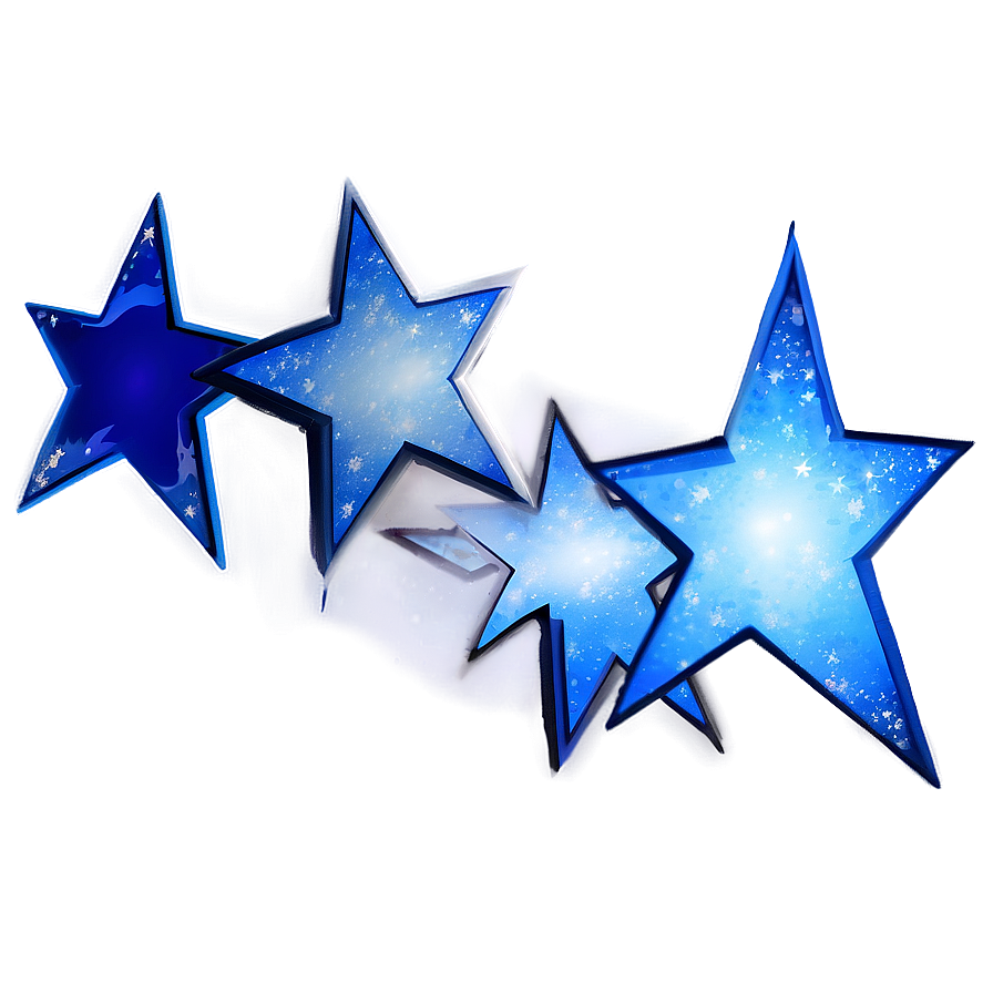 Blue Stars Overlay Png 06252024