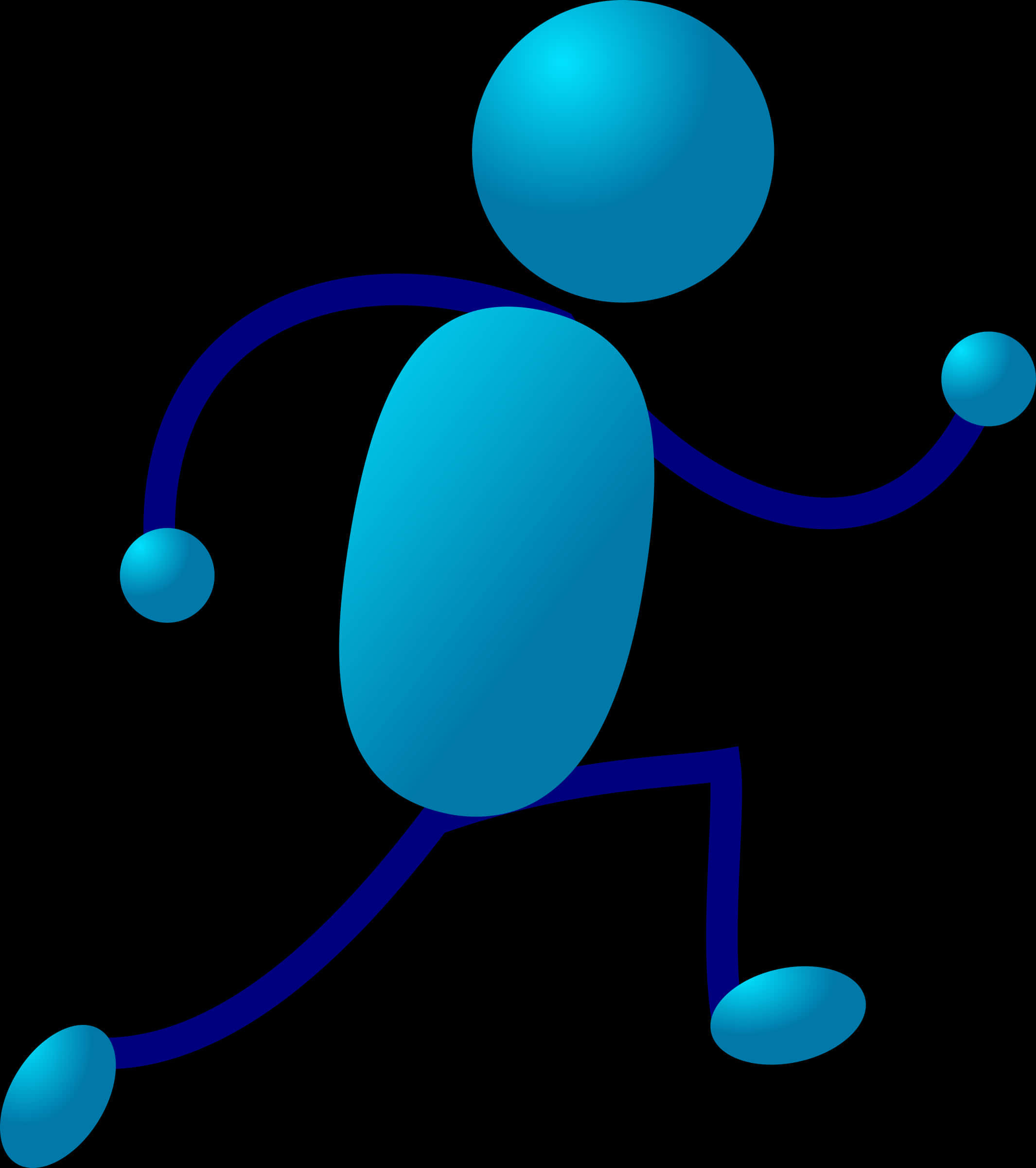 Stickman, Stick Figure, Man, Blue, Exercise, Moving - Stick Man Running, HD Png Download PNG image with a transparent background, free high-resolution download
