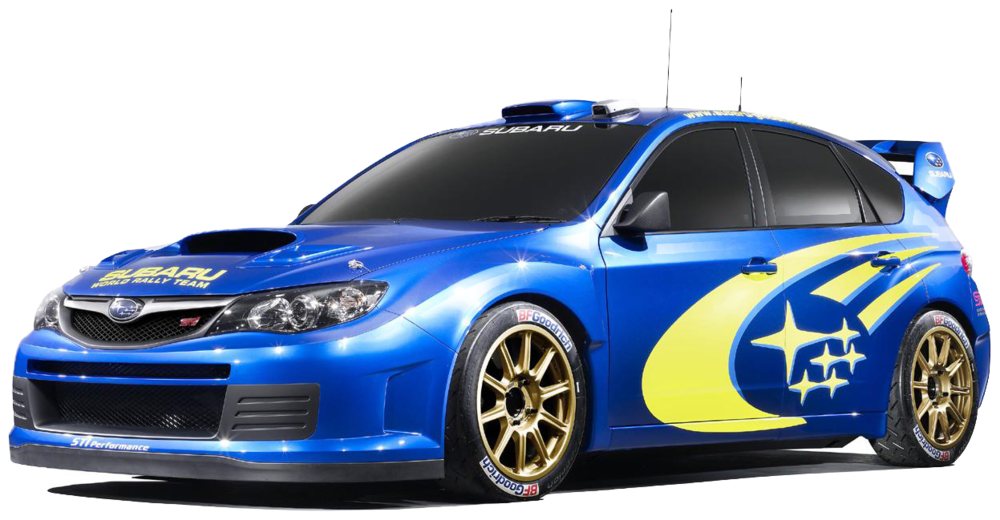 Blue Subaru Rally Car Profile