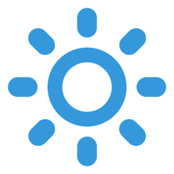 Blue Sun Icon Black Background PNG with transparent background