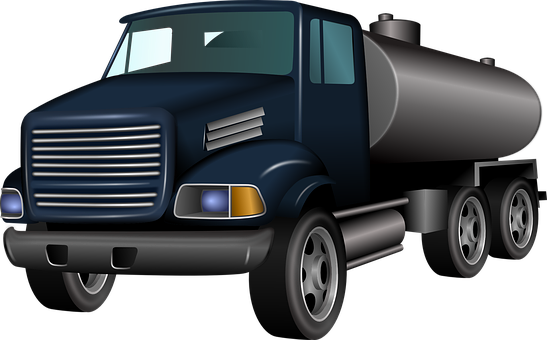 Blue Tanker Truck Illustration