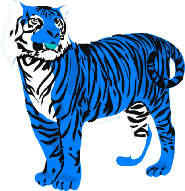 Blue Tiger Clipart PNG with transparent background