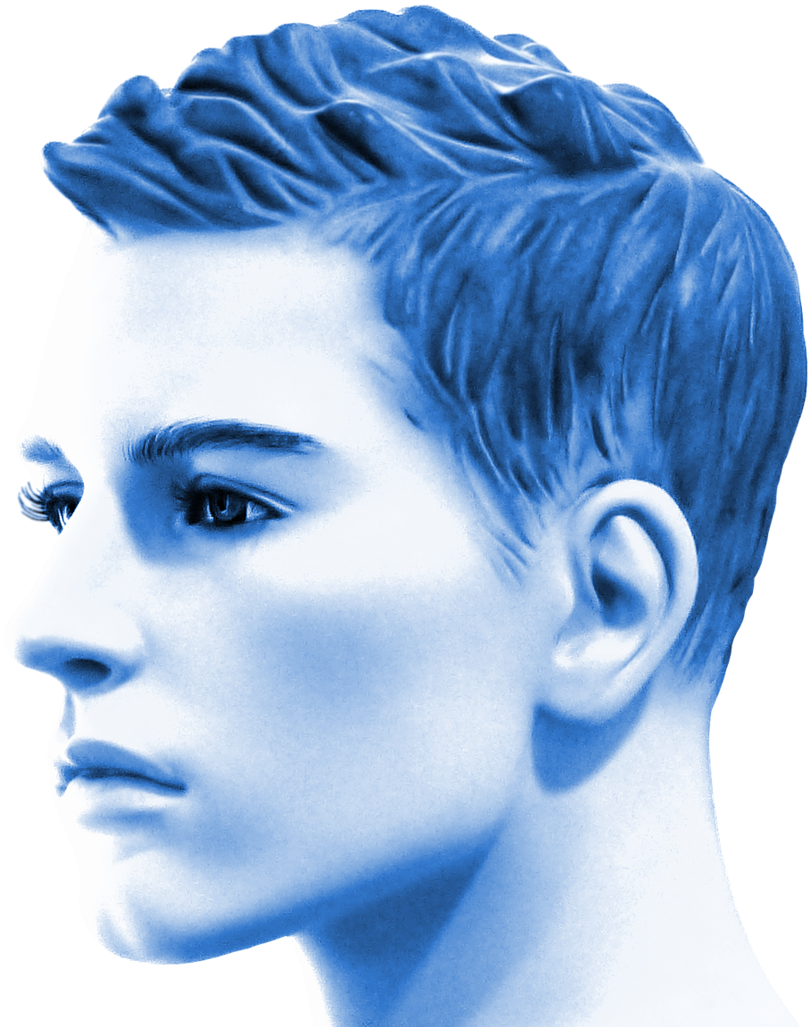 Blue Toned Profile Portrait