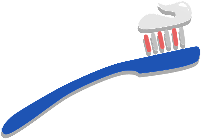 Blue Toothbrush With Toothpaste Illustration