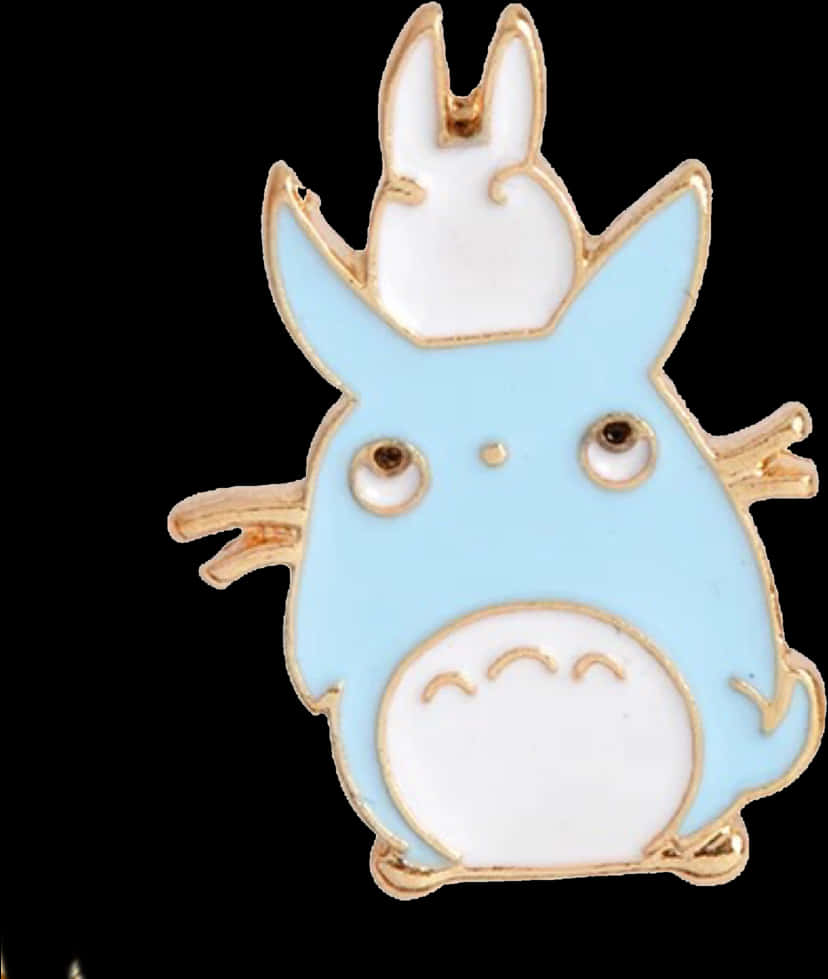 Blue Totoro Enamel Pin PNG with transparent background