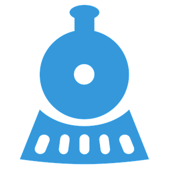 Blue Train Icon PNG with transparent background