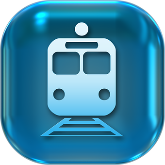 Blue Train Icon PNG with transparent background