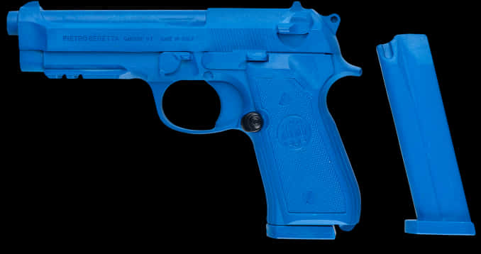 Blue Training Beretta Pistol PNG with transparent background