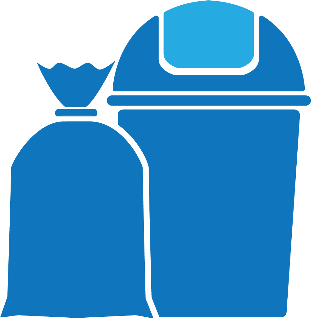 Blue Trash Binand Bag Vector