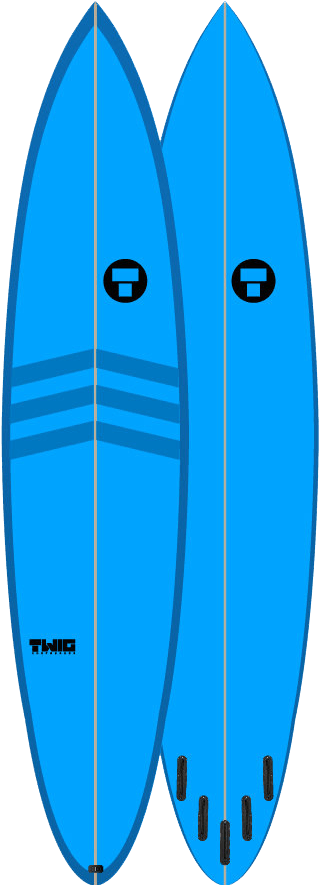 Blue Twin Fin Surfboards