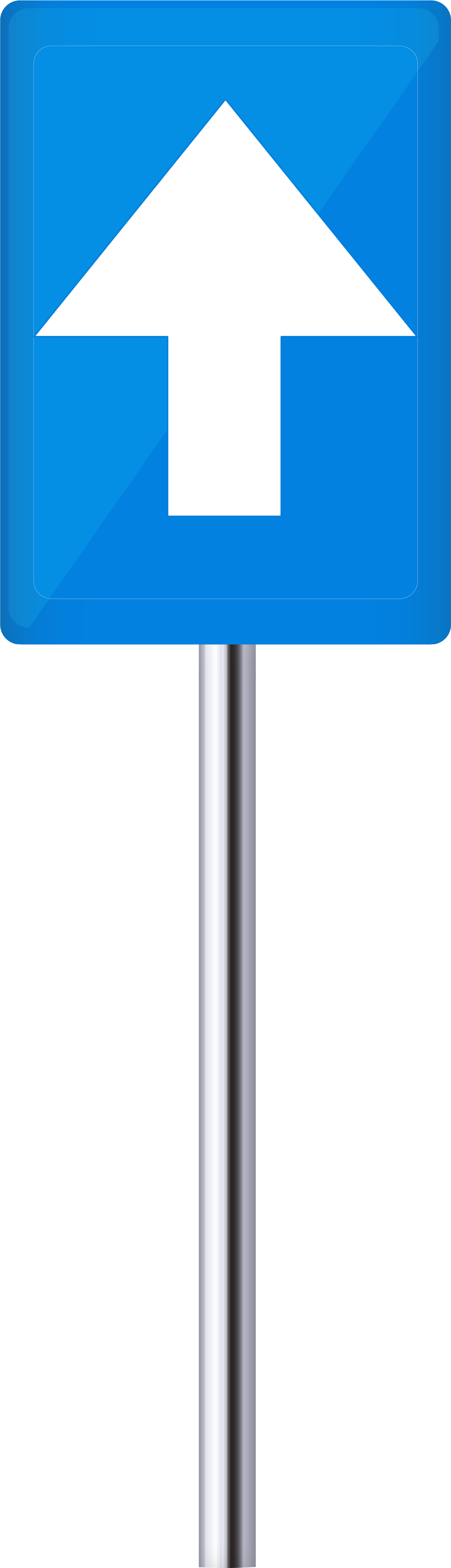 Blue Upward Arrow Traffic Sign