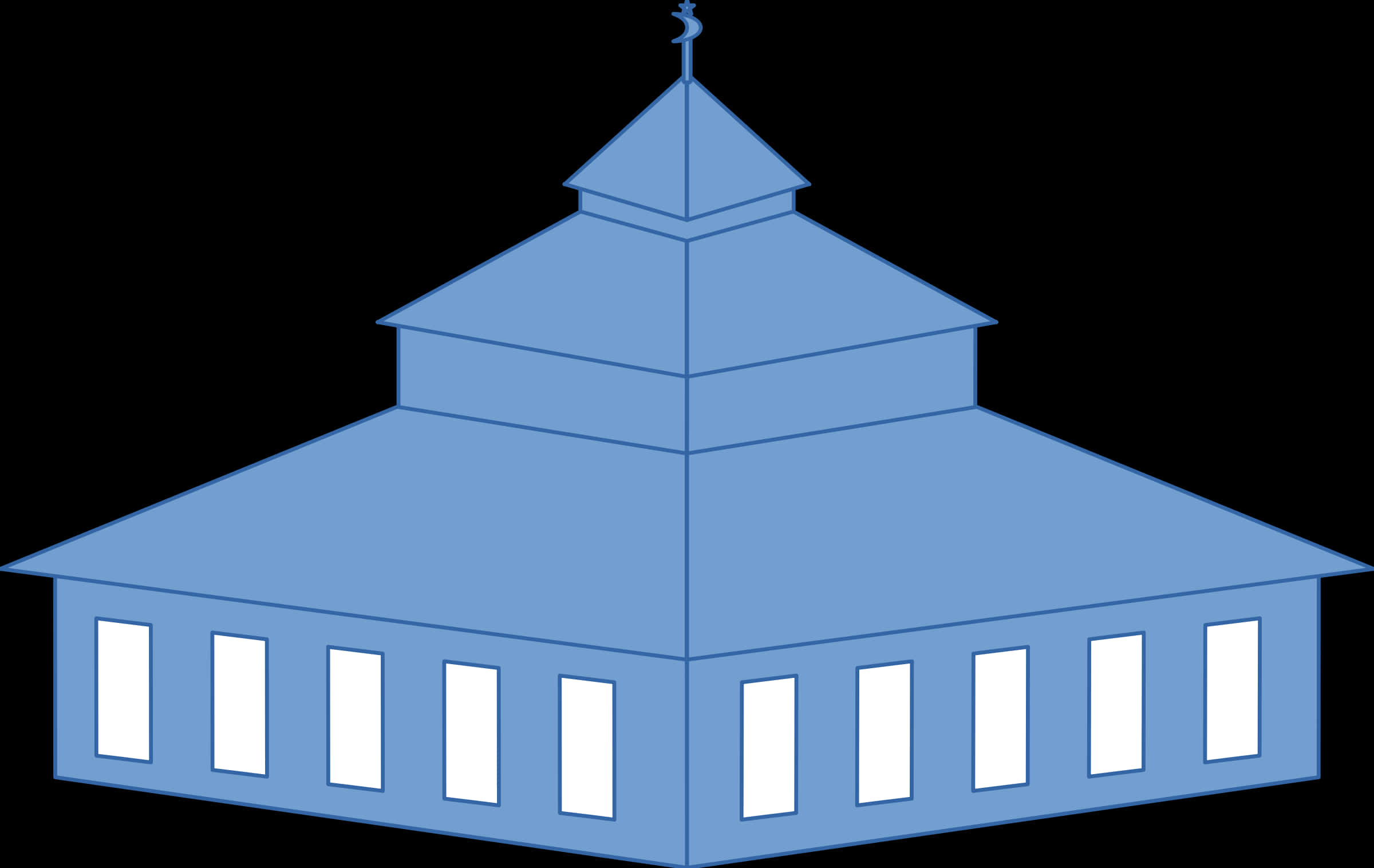 Blue Vector Masjid Illustration