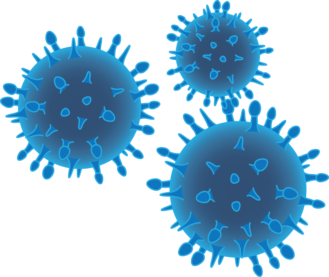 Blue Virus Particles Illustration