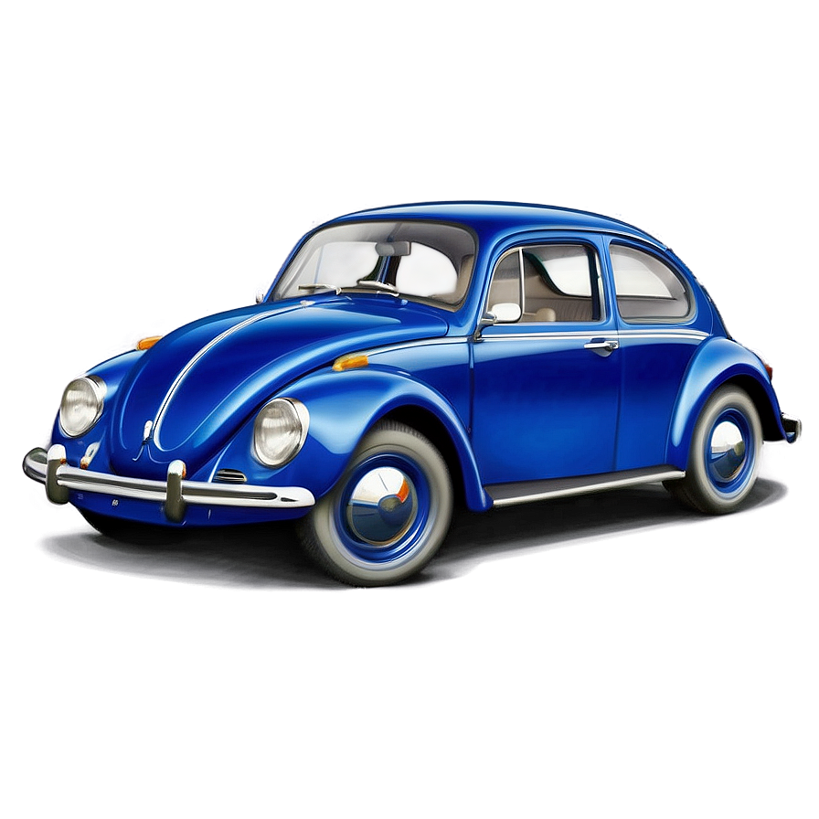 Blue Volkswagen Beetle Illustration Png 06292024