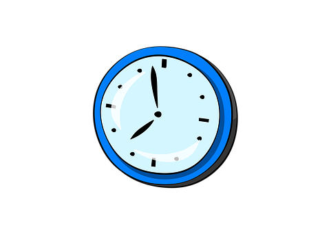 Blue Wall Clock Illustration PNG with transparent background