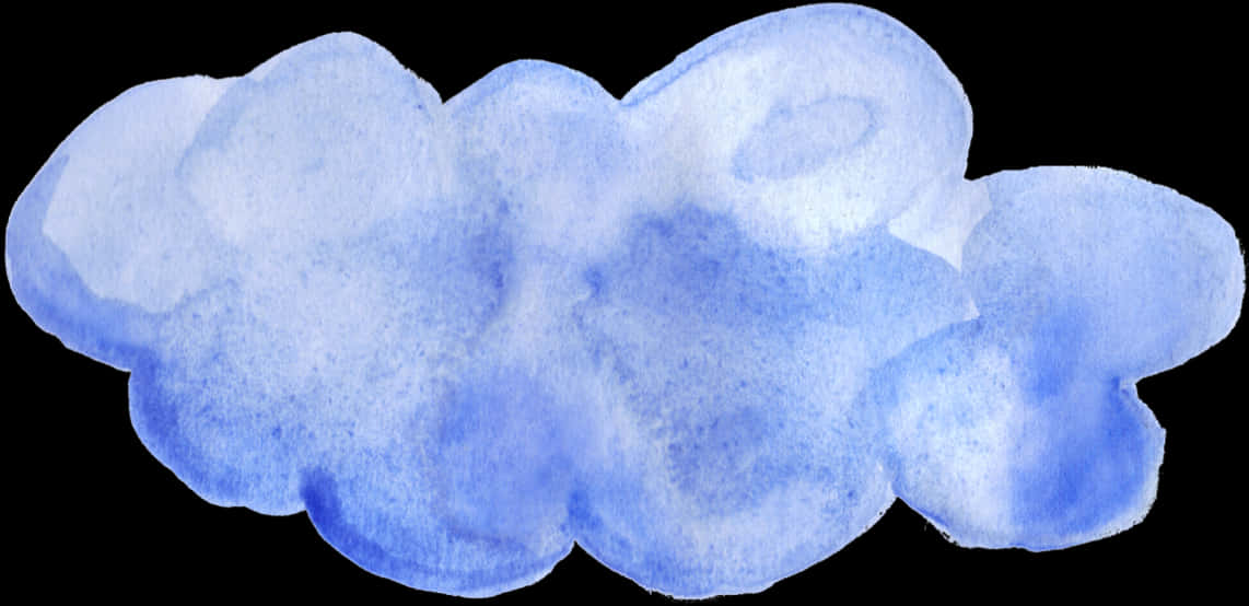 Blue Watercolor Cloud Illustration PNG with transparent background