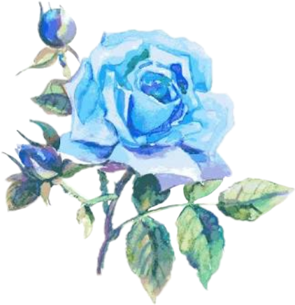 Blue Watercolor Rose Artwork