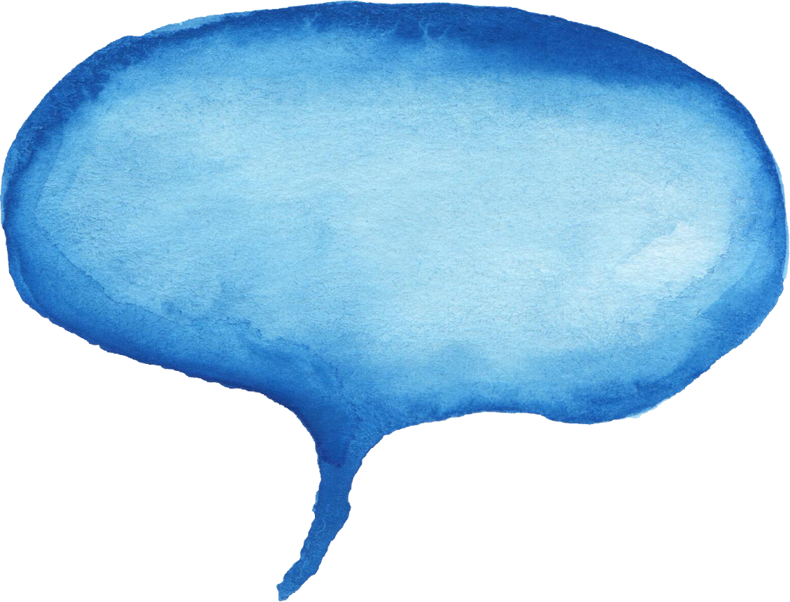 Blue Watercolor Speech Bubble PNG with transparent background
