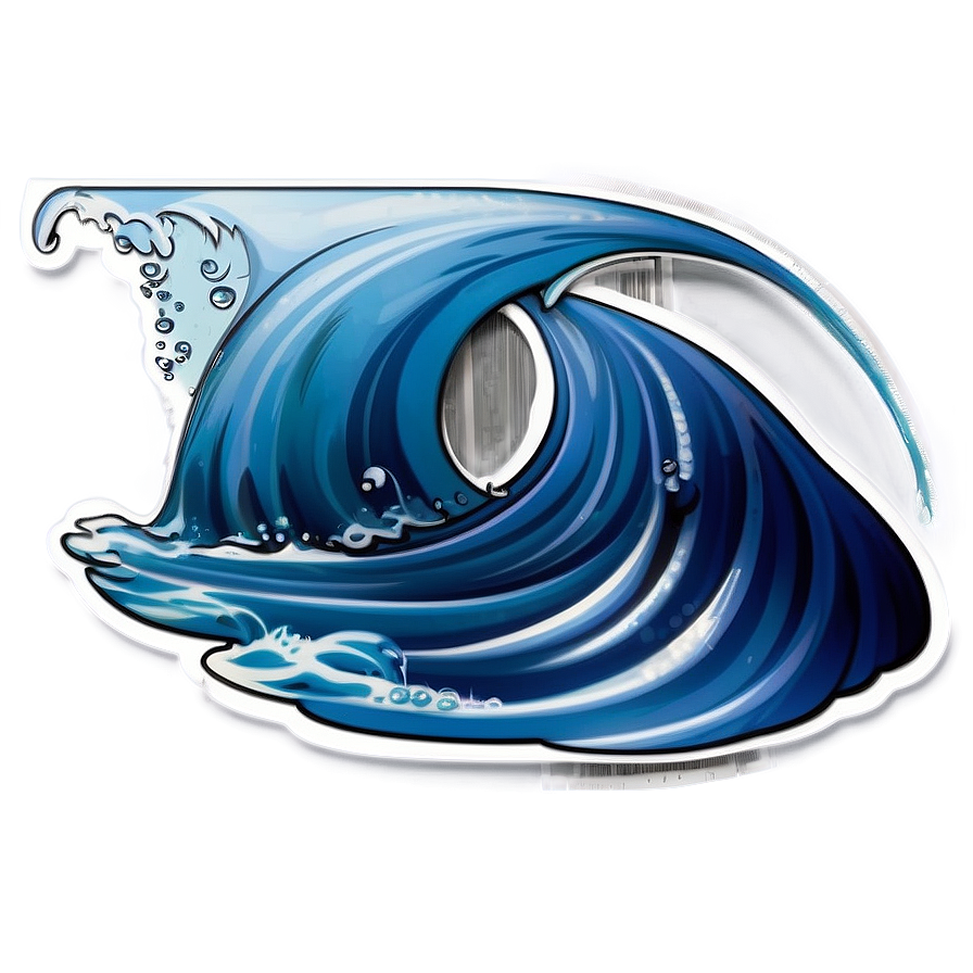 Blue Wave Sticker Png 05252024