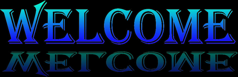 Blue Welcome Text Graphic