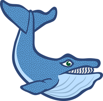 Blue Whale Cartoon Illustration