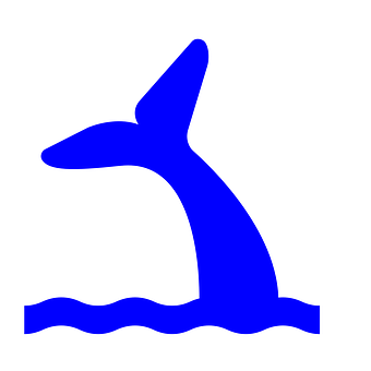 Blue Whale Icon Simple PNG with transparent background
