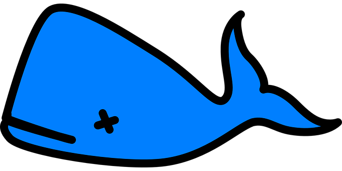 Blue Whale Vector Art PNG with transparent background