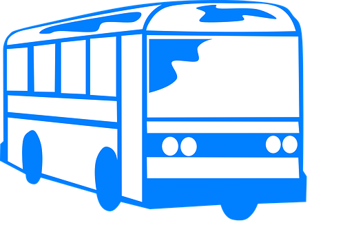 Blue White Clipart Bus