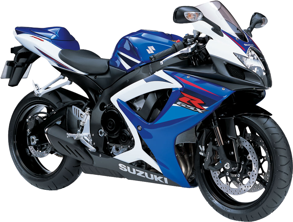 Blue White Suzuki Sportbike