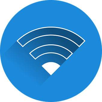 Blue Wi Fi Symbol Icon PNG with transparent background