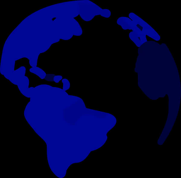 Blue World Map Silhouette